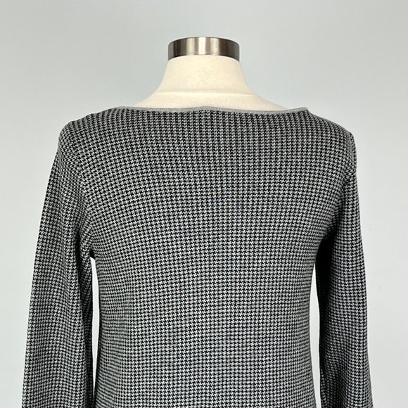 J Jill Houndstooth Sweater Dress Gray Knit Long Sleeve size Small - Picture 10 of 15